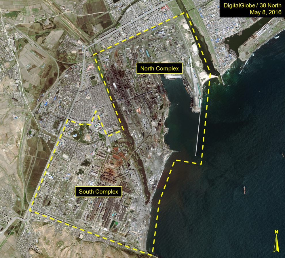 Overview of the Kim Ch'aek Iron and Steel Complex (Photo: Digital Globe, 38 North).