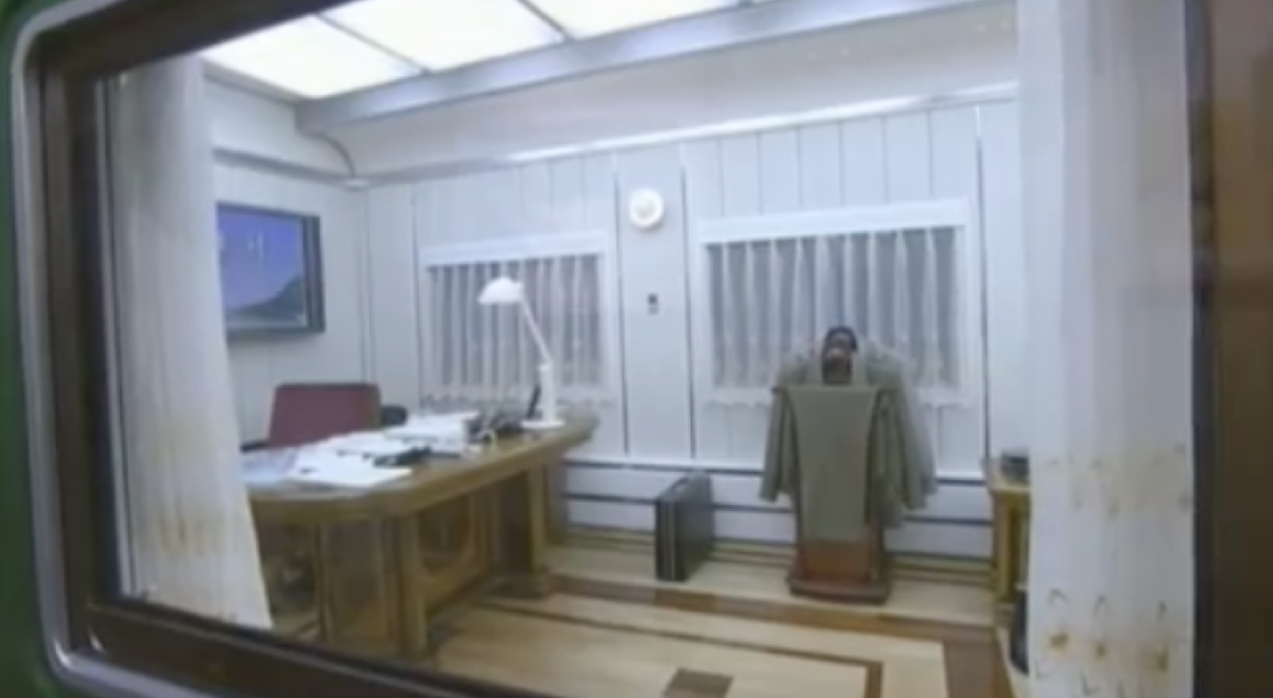 View of the office in Kim Jong Il's personal railway coach at the Ku'msusan Palace of the Sun (Photo: Korean Central Television).